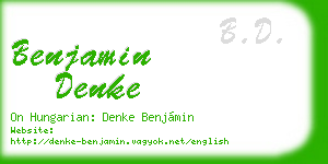 benjamin denke business card